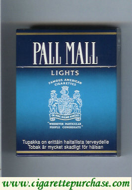 Pall Mall Famous American Cigarettes Lights 25s cigarettes hard box